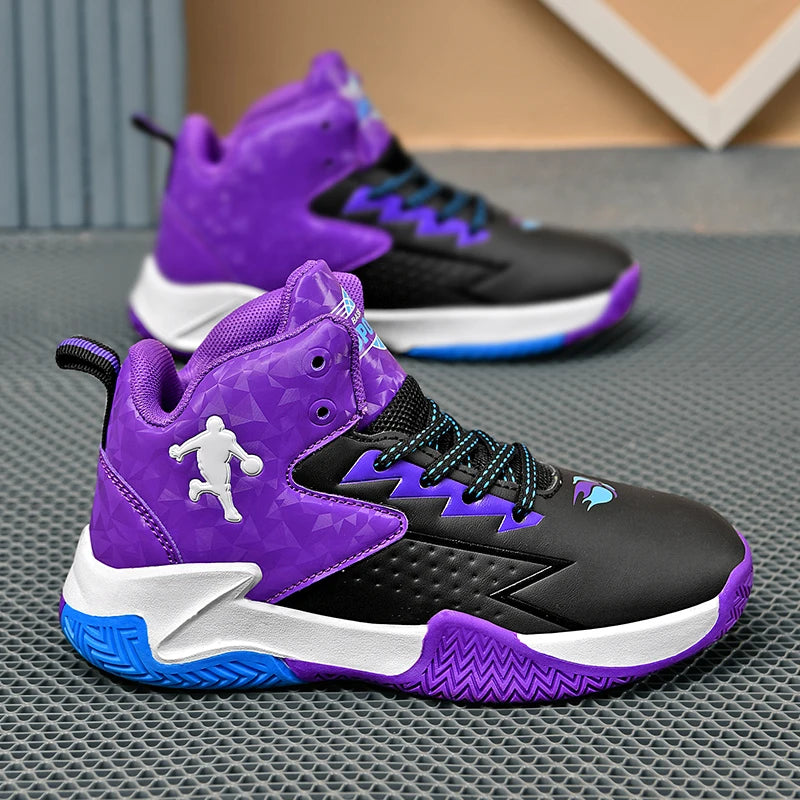 Children Basketball Shoes For Boys Girls Trainers High Top Sneakers Kids Training Shoes Outdoor Non-slip Children's Sports Shoes