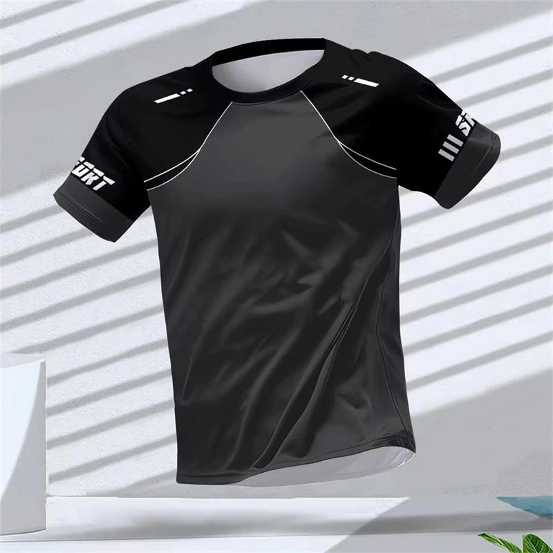 Fashion Running Sports T Shirts For Men Summer Casual Outdoor Fitness 3D Printed T-shirts Loose Quick Dry Breathable Tees Tops
