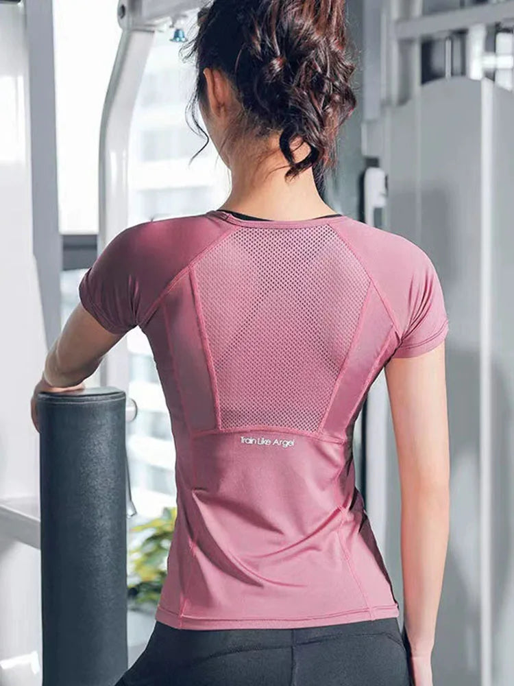 Ladies Sportswear Yoga Wear Women's Sports T-Shirt  Top Fitness Clothes Running USA 🇺🇸