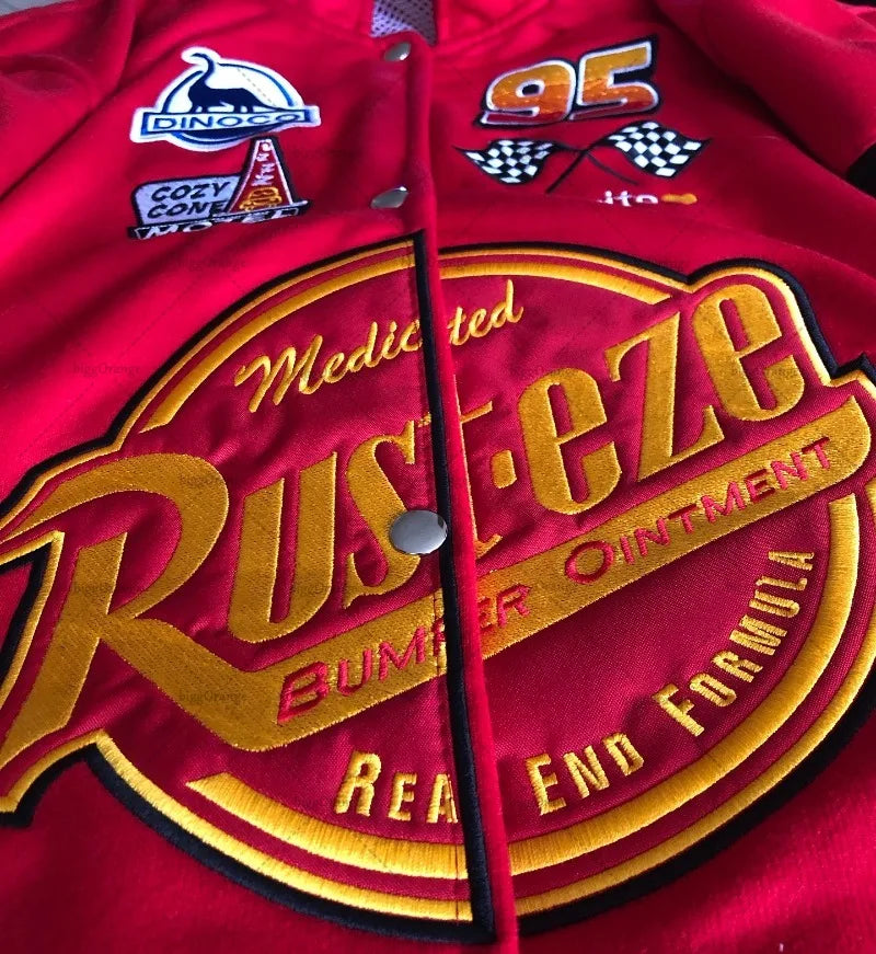 American New Fashion Letter Embroidery Oversized Red Spliced jacket Men Harajuku Y2K Casual Loose Button Baseball Uniform original 100
