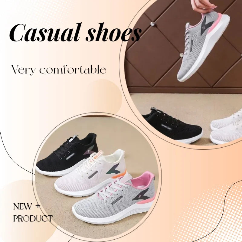 Lightweight and breathable running shoes for ladies, suitable for spring and autumn seasons. Multi-functional casual sports shoe