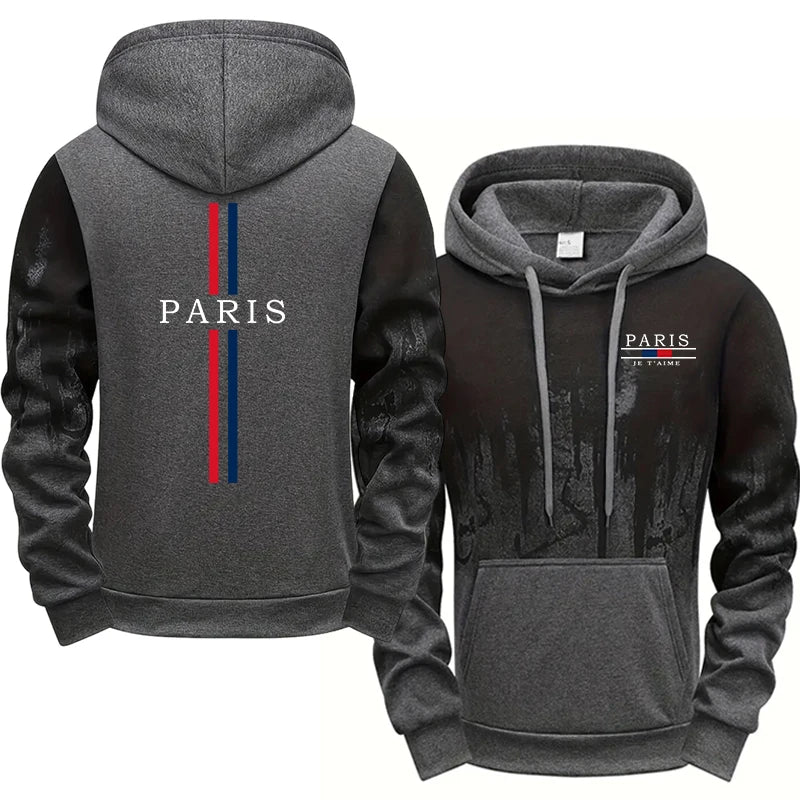 Paris Fashion Tracksuit Hooded Sweatshirt Sweatpants City Vibe Hoodies 2 Piece Set Autumn Winter Men's Daily Casual Sport Outfit