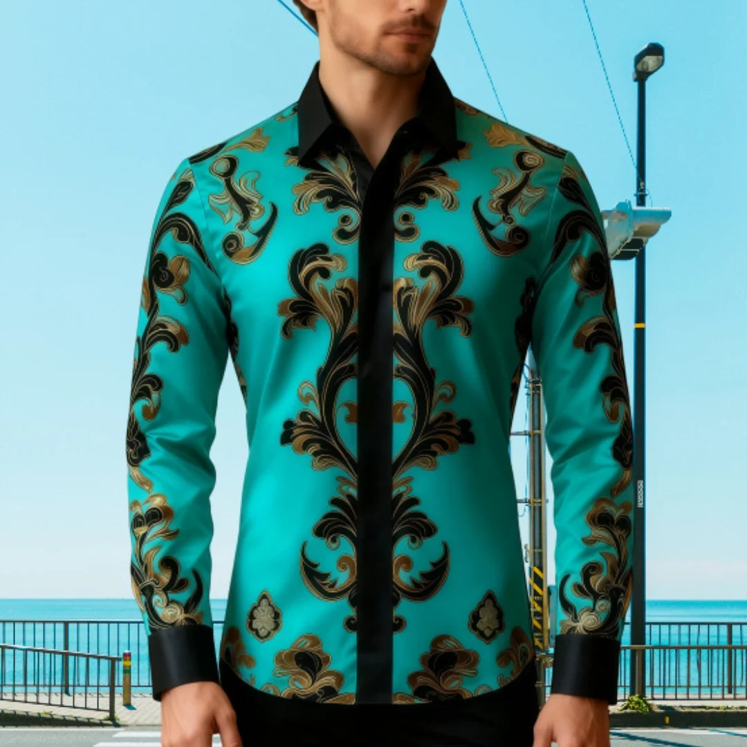 Camisa informal de manga larga con solapa para hombre, camisa holgada y cómoda con estampado 3D, talla grande 6XL, entrega rápid