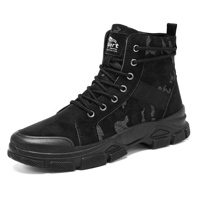 Military Boots for Men Autumn High Top Camouflage Desert Casual Flats Mens Boot Breathable Non Slip Work Shoes Zapatillas Hombre