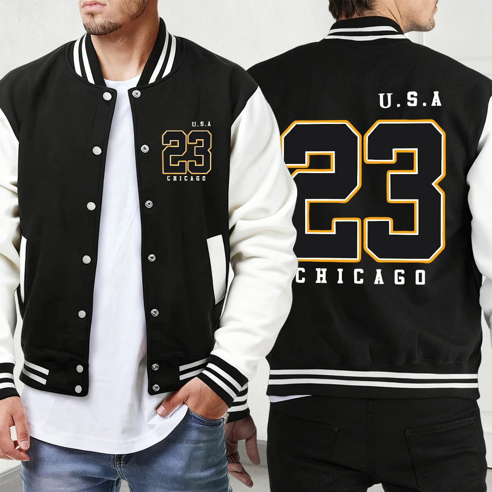 Polk High Number 33 Prints Unisex Jackets Classic Pocket Sportswear Street Fashion Menswear Loose Autumn Baseball Uniform Mens U.S.A 23🇺🇸