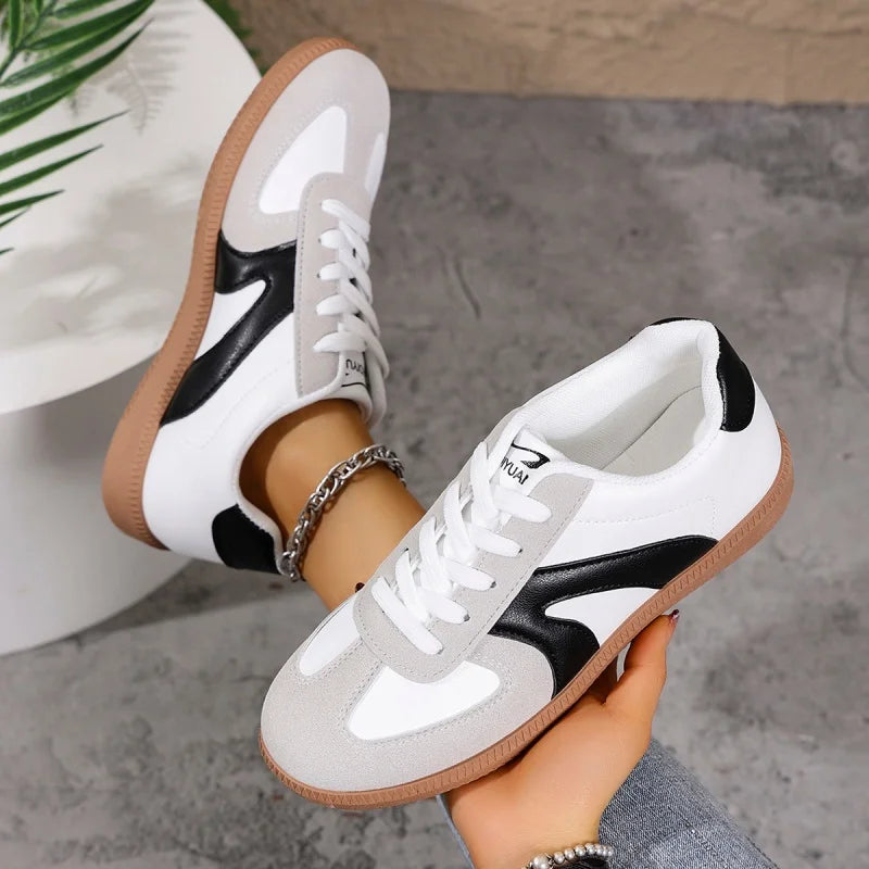 Women's Casual Light Sports Shoes Comfortable Breathable Running Shoes Anti-Slip Walking Shoes round Toe Synthetic Leather Upper