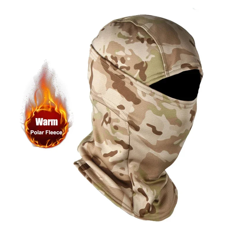 Winter Fleece Warm Camouflage Balaclava Outdoor Cold-proof Ski Cycling Full Face Mask Motorcycle Mask Helmet Lining