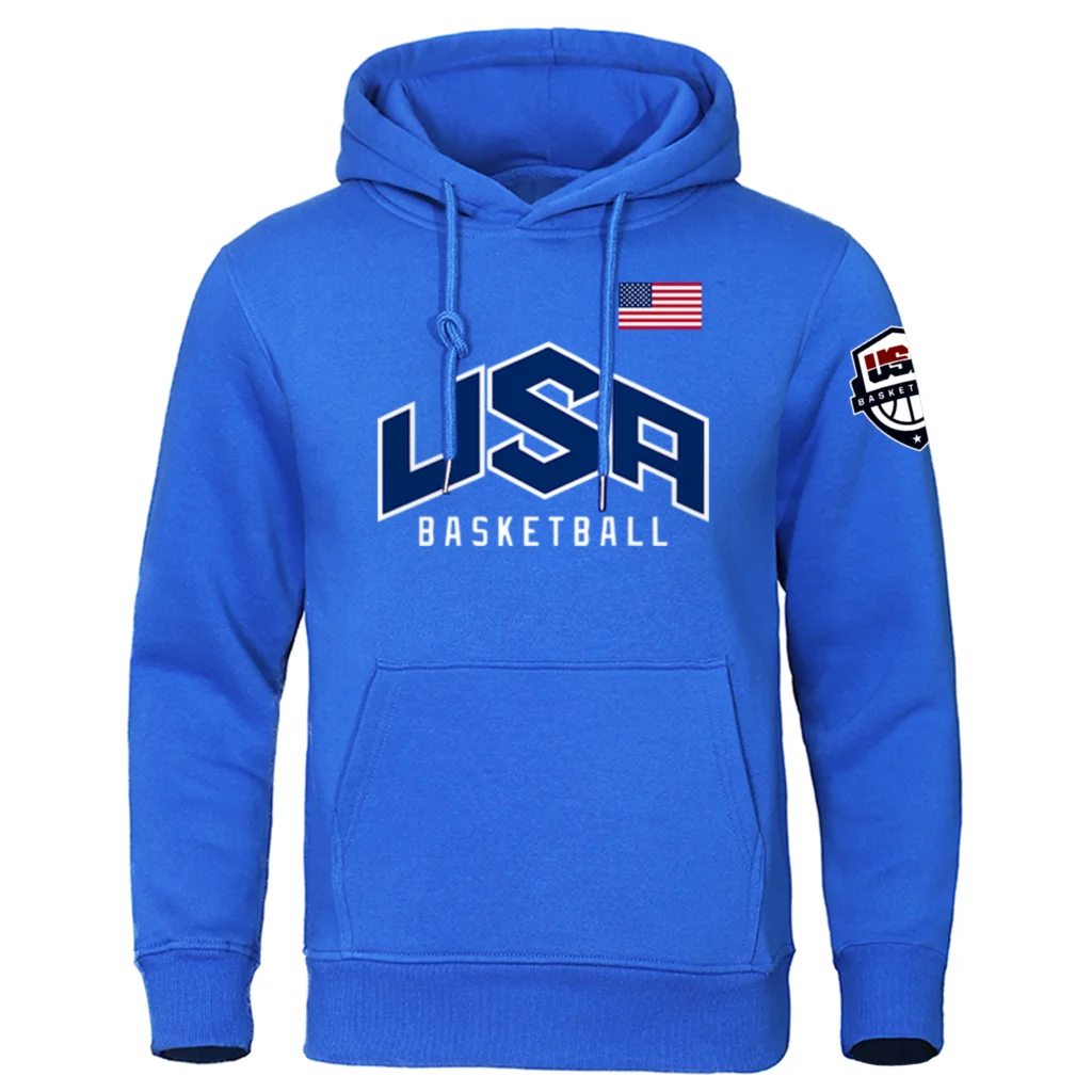 U S A Basketball Sports Clothing Men Loose Oversize Hoodie Casual Fashion Hoody Fleece Breathable Long Sleeves Pullover Male