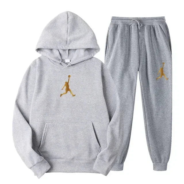 Jordan 2025 Spring/Autumn/Winter Trendy Men Women Hooded Sweatshirt+Pants Two-piece Set Outdoor Basketball Loose Warm Sportswear