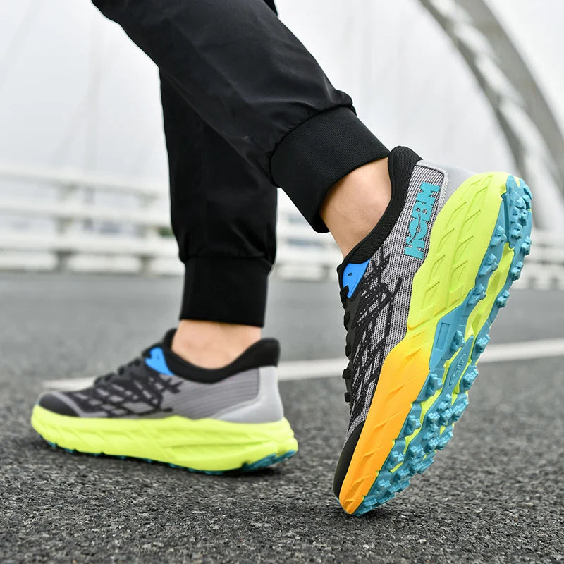 Men's Marathon Shoes Running Shoes Breathable High elasticity Cushioning Male Lightweight Sports Shoes Fitness Training