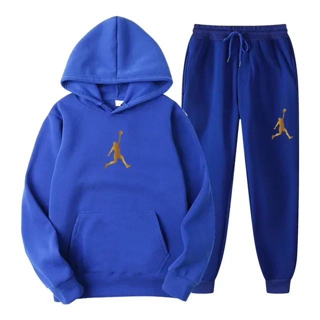Jordan 2025 Spring/Autumn/Winter Trendy Men Women Hooded Sweatshirt+Pants Two-piece Set Outdoor Basketball Loose Warm Sportswear
