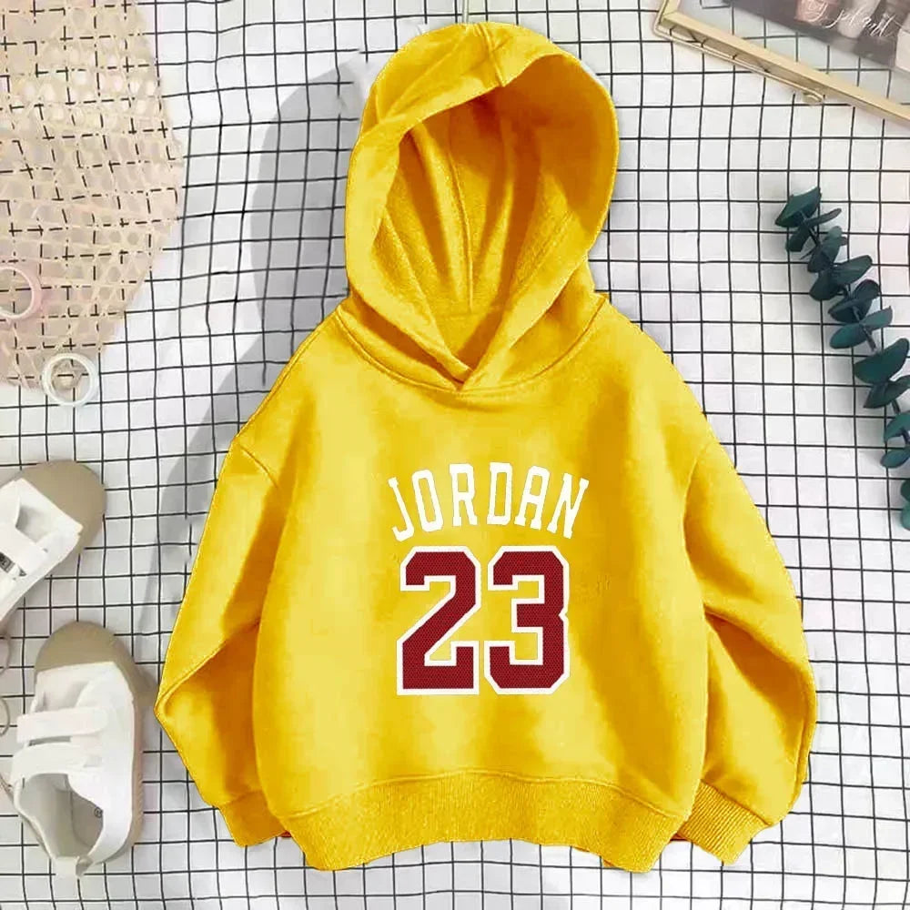 Autumn Winter Brand Jordan Printed Children Hoodie Fashion Casual Basketball Sports Sweatshirt Boys Girl Comfortable Kid Clothes