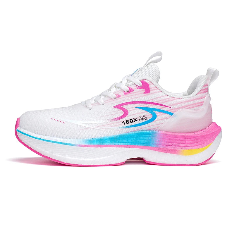 Marathon running shoes for women with soft soles, shock absorption lightweight and breathable carbon plate running shoes