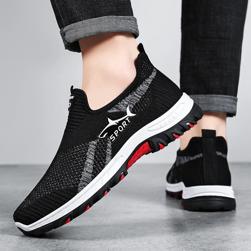 Men's Trendy New Comfortable Mesh Breathable Casual Sports Shoes Soft Soled Running Men's Vulcanized Shoes Zapatos De Hombre