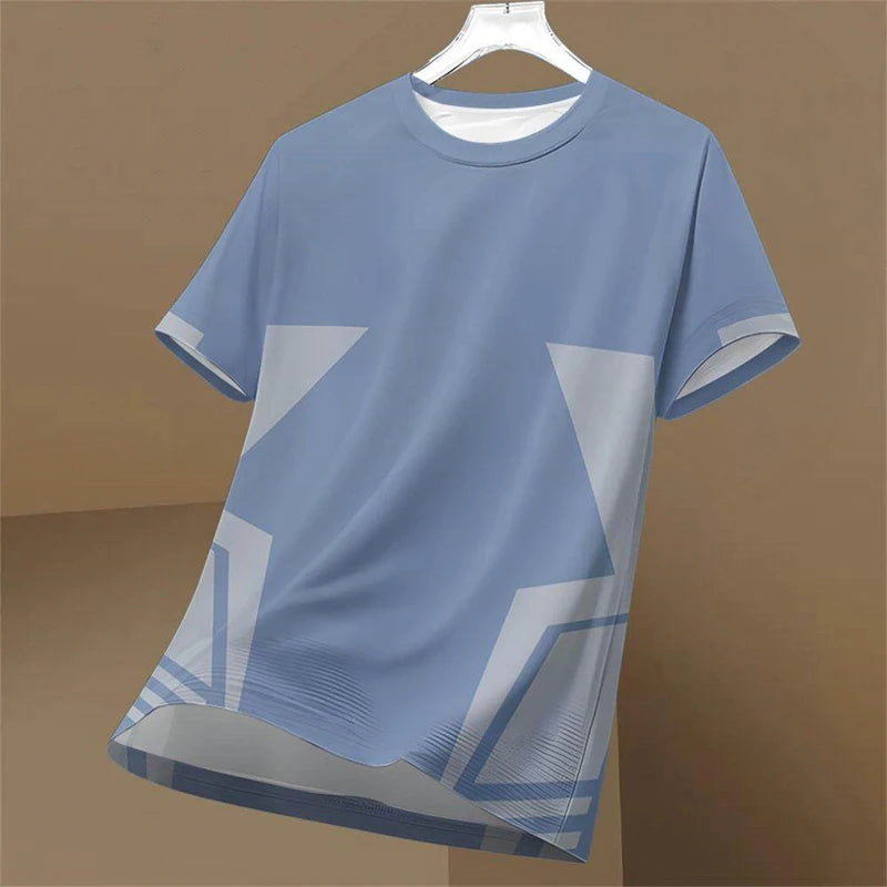 Men's Running T Shirt Summer Short Sleeve Cooling T-Shirt Quick-Dry Breathable Gym Tee Outdoor Fitness Sportswear Men's Clothing