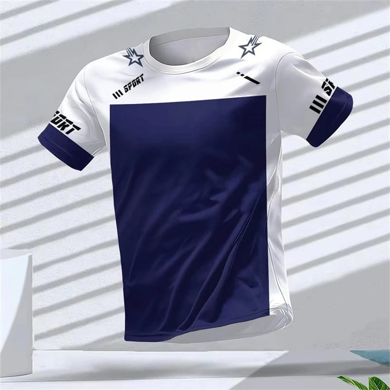Fashion Running Sports T Shirts For Men Summer Casual Outdoor Fitness 3D Printed T-shirts Loose Quick Dry Breathable Tees Tops