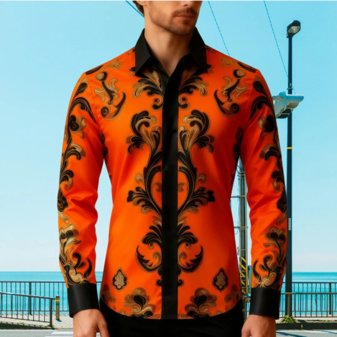Camisa informal de manga larga con solapa para hombre, camisa holgada y cómoda con estampado 3D, talla grande 6XL, entrega rápid