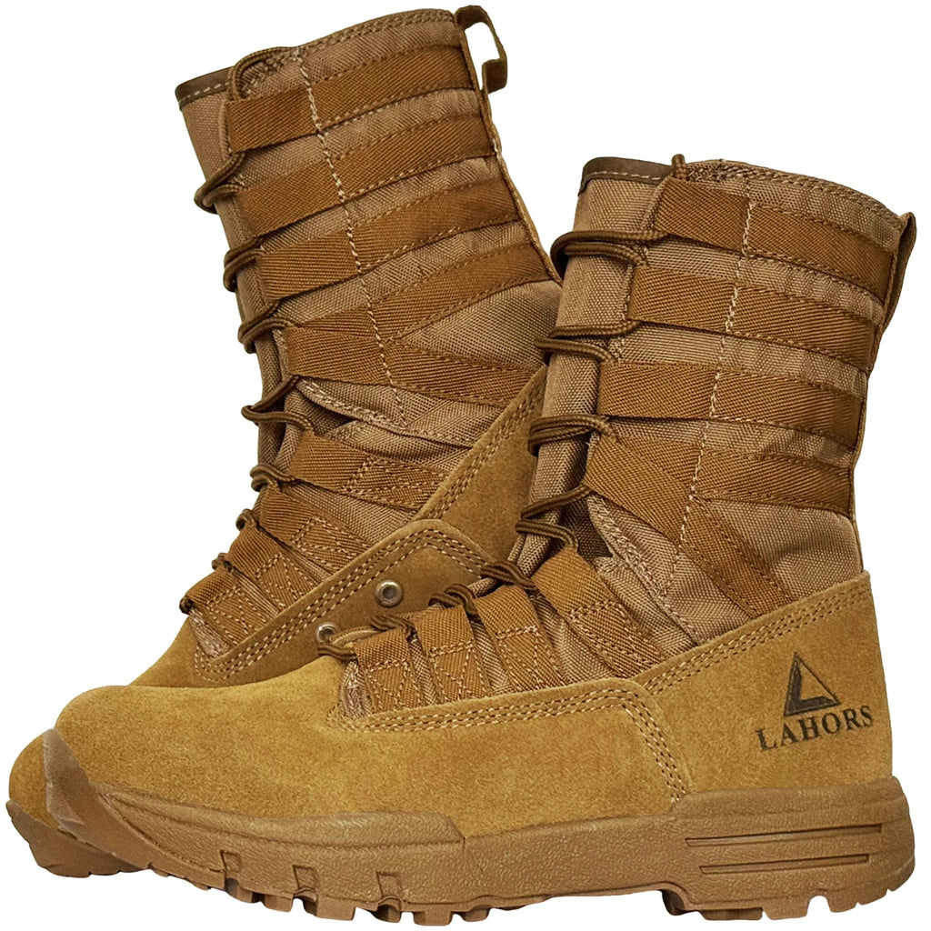 LAHORS Lightweight Suede Leather Tactical Combat Boots Men Outdoor Hiking Desert Army Shoes Breathable Male Ankle Boots Man made