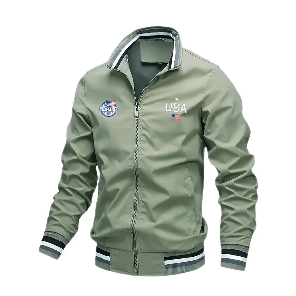 Men's Jackets High quality Fashion Casual USA Letter Graphic Print Outdoor Coat Tops Baseball Bomber Varsity Jacket Men Oversize USA🇺🇸