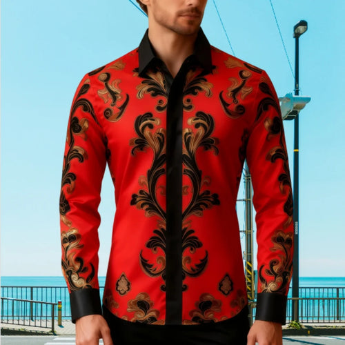 Camisa informal de manga larga con solapa para hombre, camisa holgada y cómoda con estampado 3D, talla grande 6XL, entrega rápid