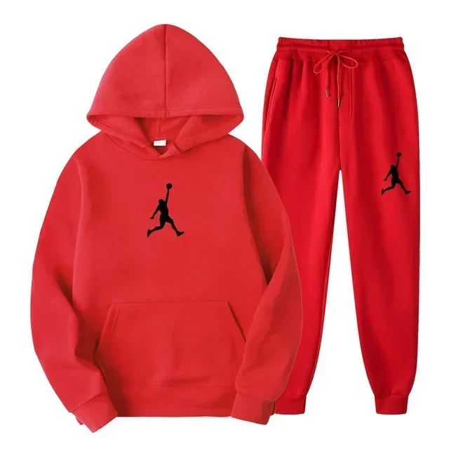 Jordan 2025 Spring/Autumn/Winter Trendy Men Women Hooded Sweatshirt+Pants Two-piece Set Outdoor Basketball Loose Warm Sportswear