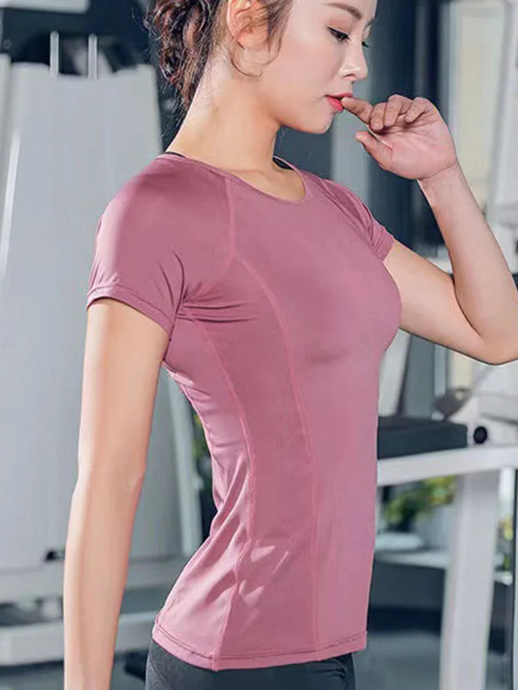 Ladies Sportswear Yoga Wear Women's Sports T-Shirt  Top Fitness Clothes Running USA 🇺🇸