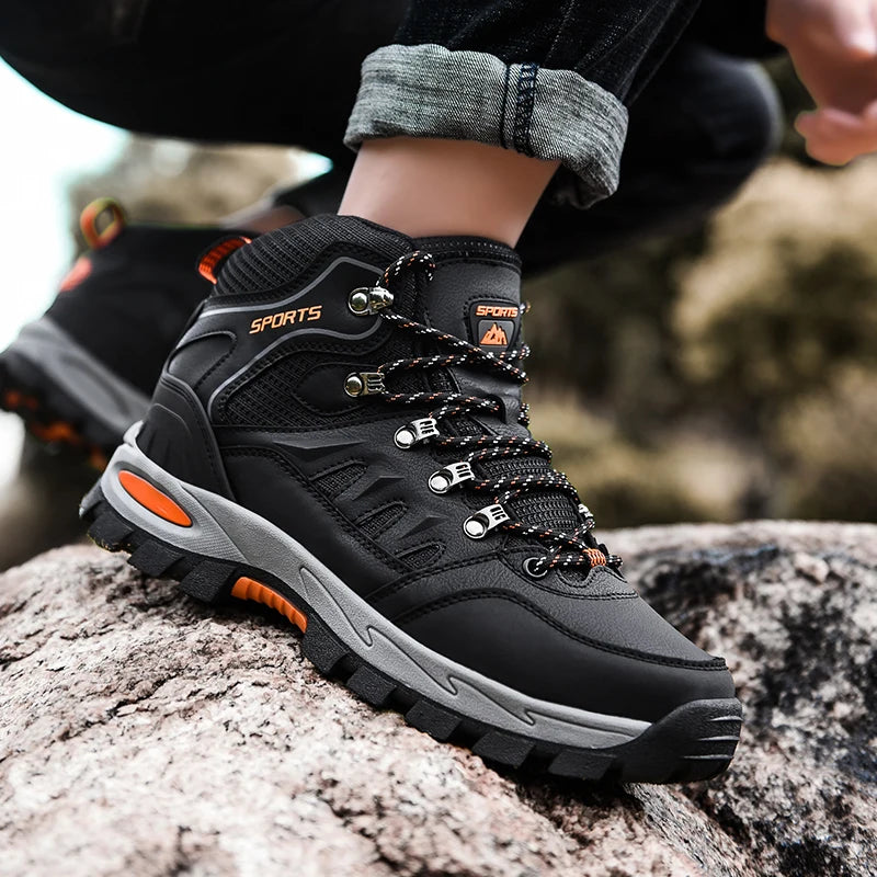 Men's and women's casual sports shoes fashion comfortable outdoor hiking lovers running shoes non-slip plus high-top shoes