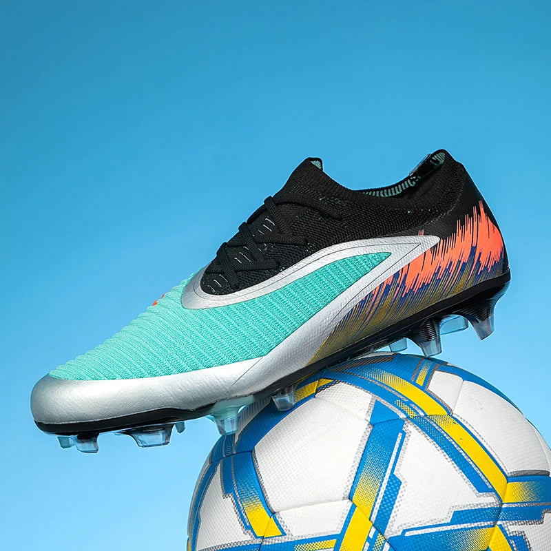 New Men Soccer Shoes Non-Slip Cleats Football Boots Shoes FG Ultralight Soccer Match Long Spikes Outdoor Training Drop Shipping