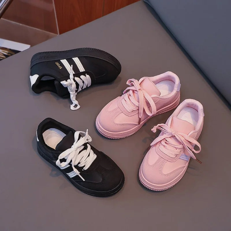 Kids Comfort Flats, Summer Stylish Striped Casual Sneakers, Wear-Resistant Walking Shoes for School & Outdoor Play