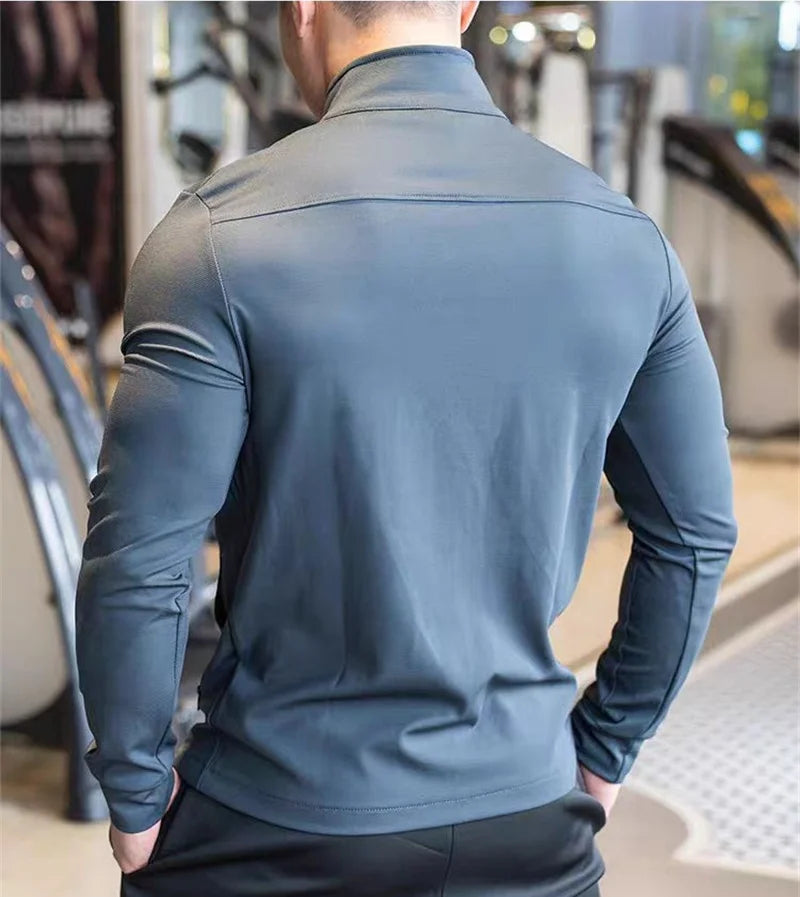Mens Gym Fitness Tops High Quality Running Sports Jacket Outdoor Workout Training Sweatshirt zipper Jacket cardigan men coat
