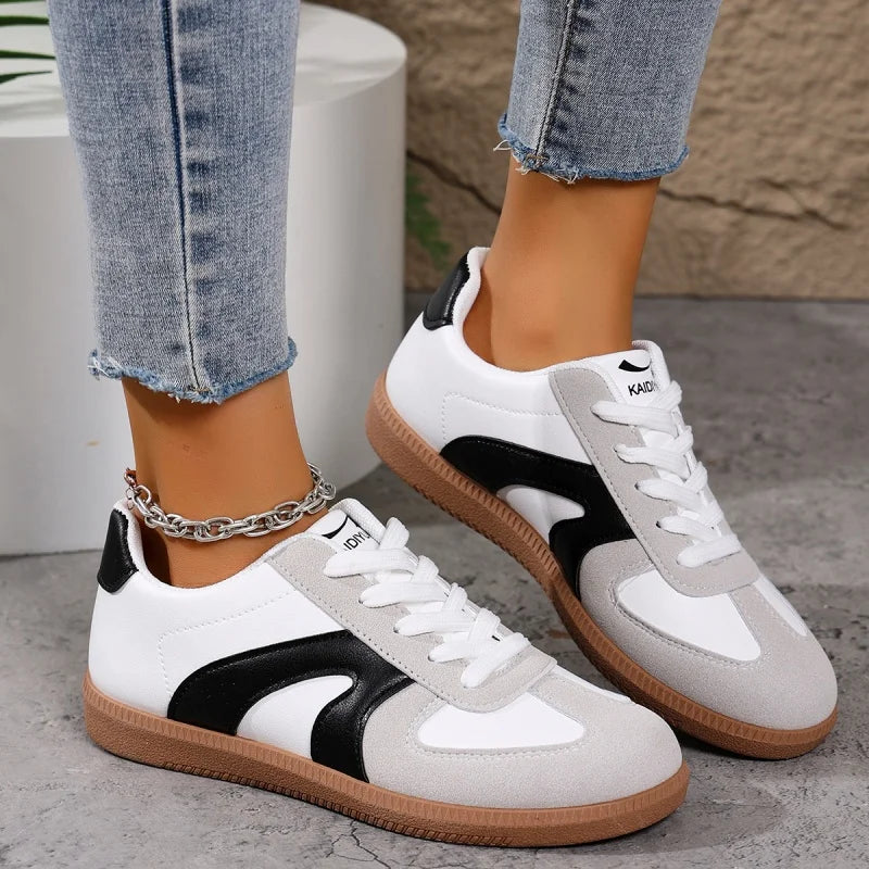 Women's Casual Light Sports Shoes Comfortable Breathable Running Shoes Anti-Slip Walking Shoes round Toe Synthetic Leather Upper