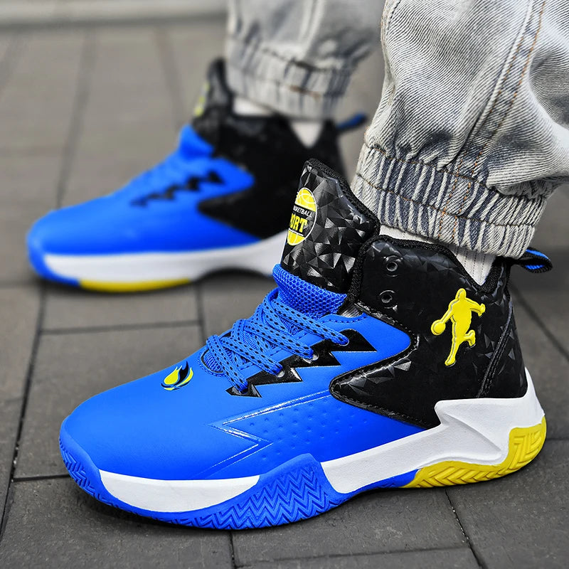 Children Basketball Shoes For Boys Girls Trainers High Top Sneakers Kids Training Shoes Outdoor Non-slip Children's Sports Shoes