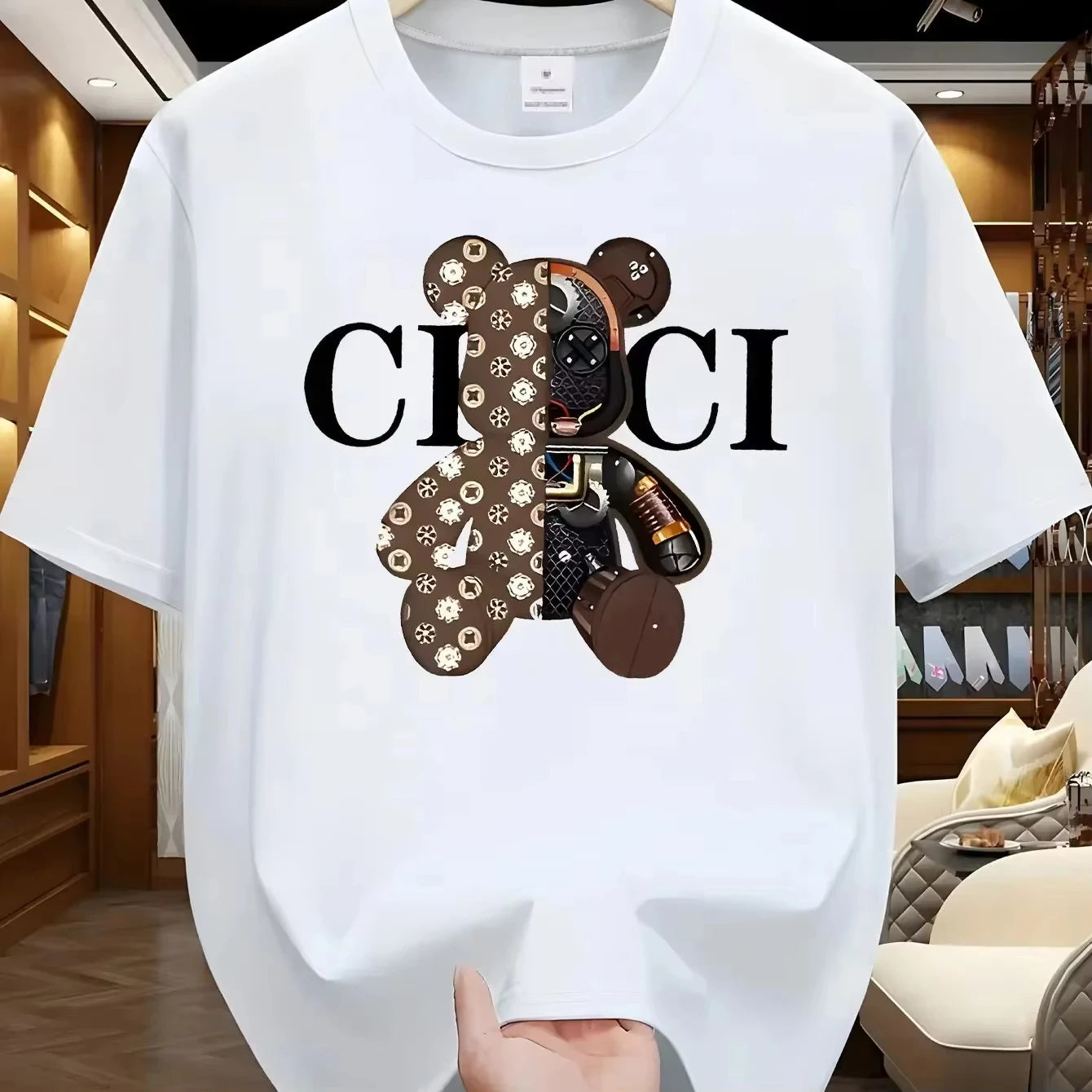 Summer fashion hit - simple printed short-sleeved T-shirt. Comfortable and breathable clothing.