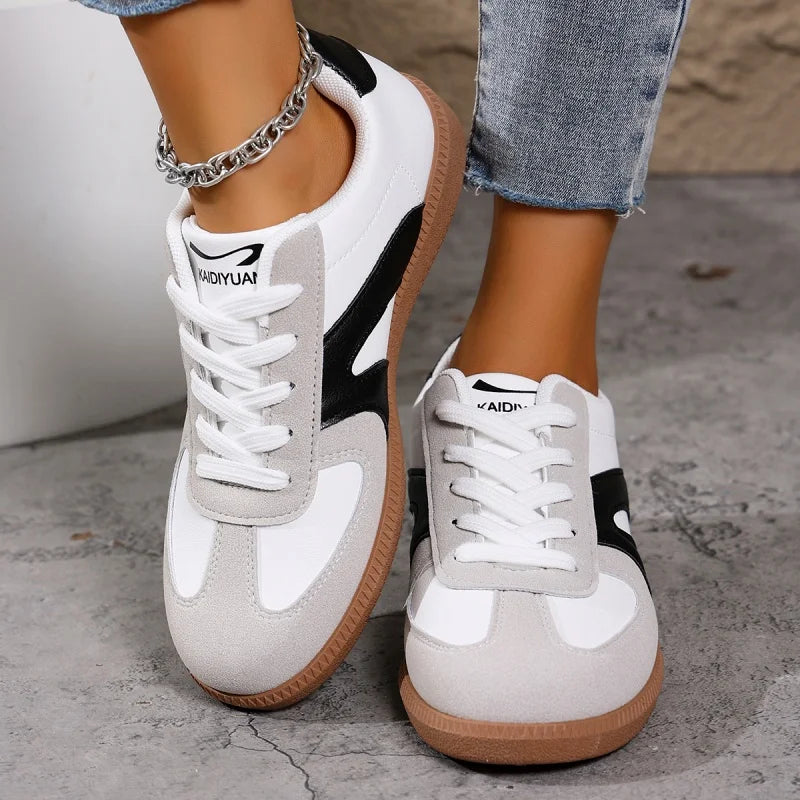 Women's Casual Light Sports Shoes Comfortable Breathable Running Shoes Anti-Slip Walking Shoes round Toe Synthetic Leather Upper