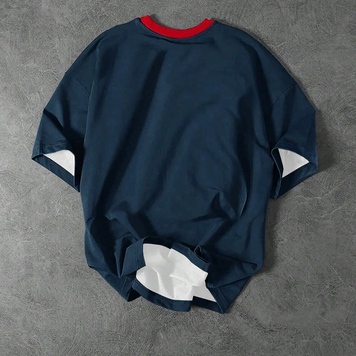 Camiseta de manga corta con cuello redondo y estampado de números y letras para hombre,ropa para
