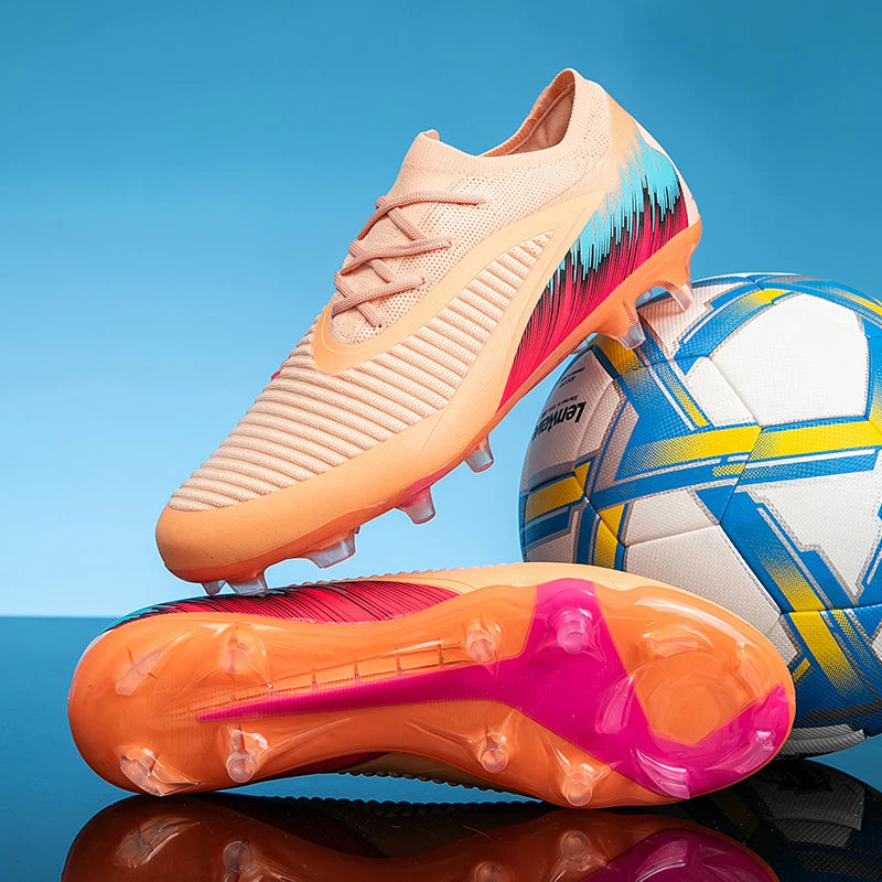 New Men Soccer Shoes Non-Slip Cleats Football Boots Shoes FG Ultralight Soccer Match Long Spikes Outdoor Training Drop Shipping