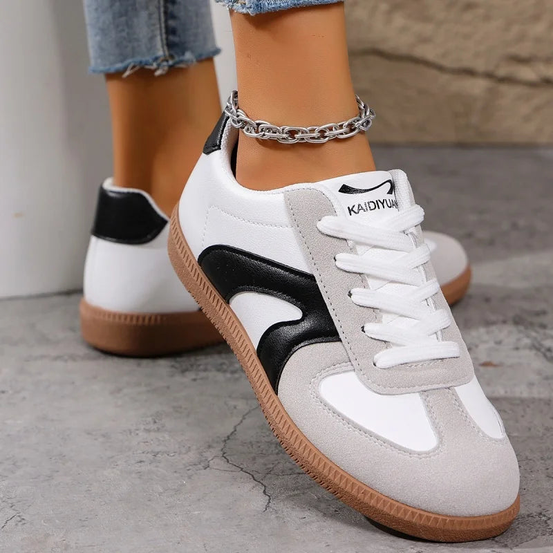 Women's Casual Light Sports Shoes Comfortable Breathable Running Shoes Anti-Slip Walking Shoes round Toe Synthetic Leather Upper