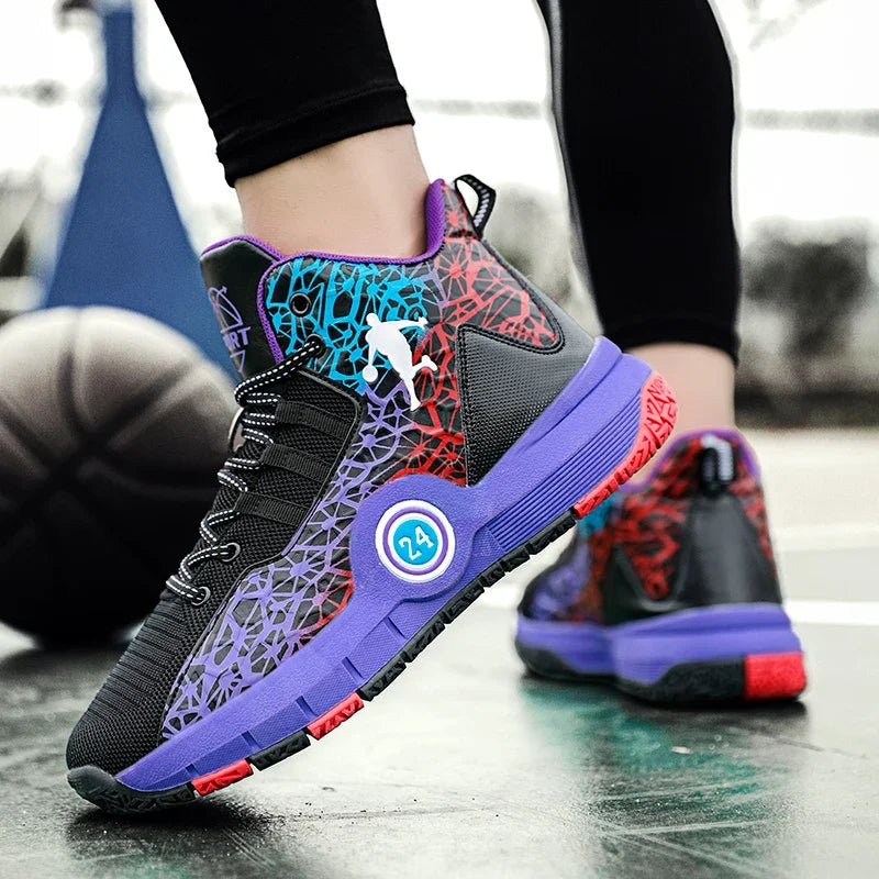 Basketball Shoes Men Field Training Non-slip High-top Luxyry Design Mesh Breathable Sneakers Pro Original Kids Basketball Boots