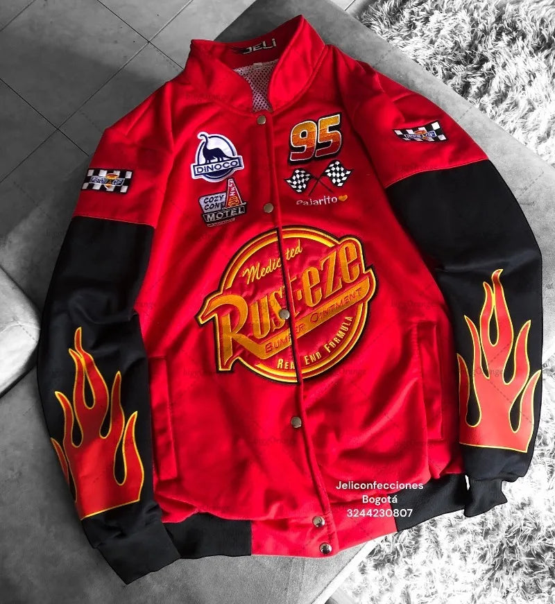 American New Fashion Letter Embroidery Oversized Red Spliced jacket Men Harajuku Y2K Casual Loose Button Baseball Uniform original 100