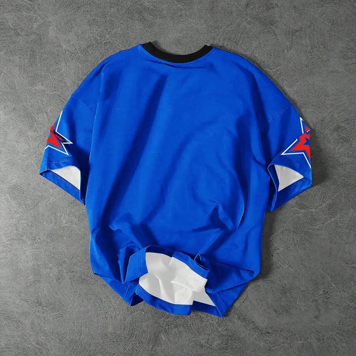 Camiseta de manga corta con cuello redondo y estampado de números y letras para hombre,ropa para