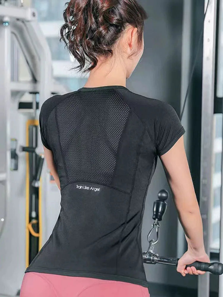 Ladies Sportswear Yoga Wear Women's Sports T-Shirt  Top Fitness Clothes Running USA 🇺🇸
