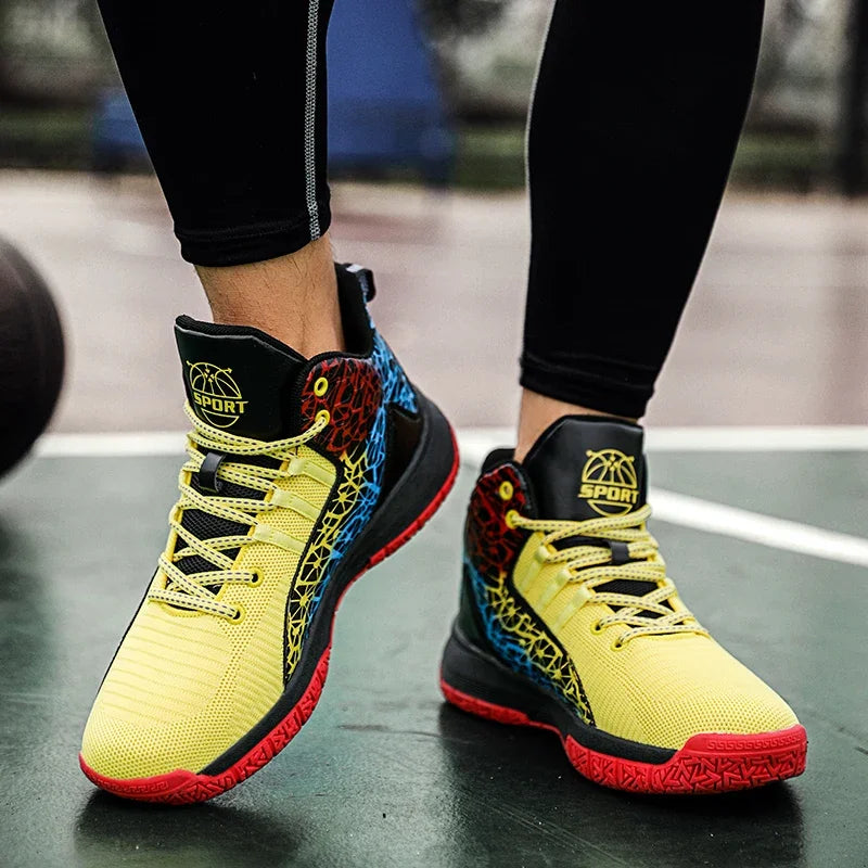 Basketball Shoes Men Field Training Non-slip High-top Luxyry Design Mesh Breathable Sneakers Pro Original Kids Basketball Boots