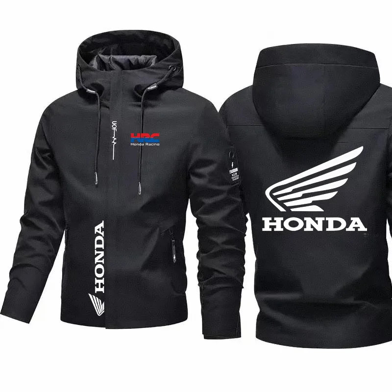 Men's casual sports hooded jacket, wind resistant, Honda 2026 theme, spring and autumn hooded jacket, windproof for outdoor acti