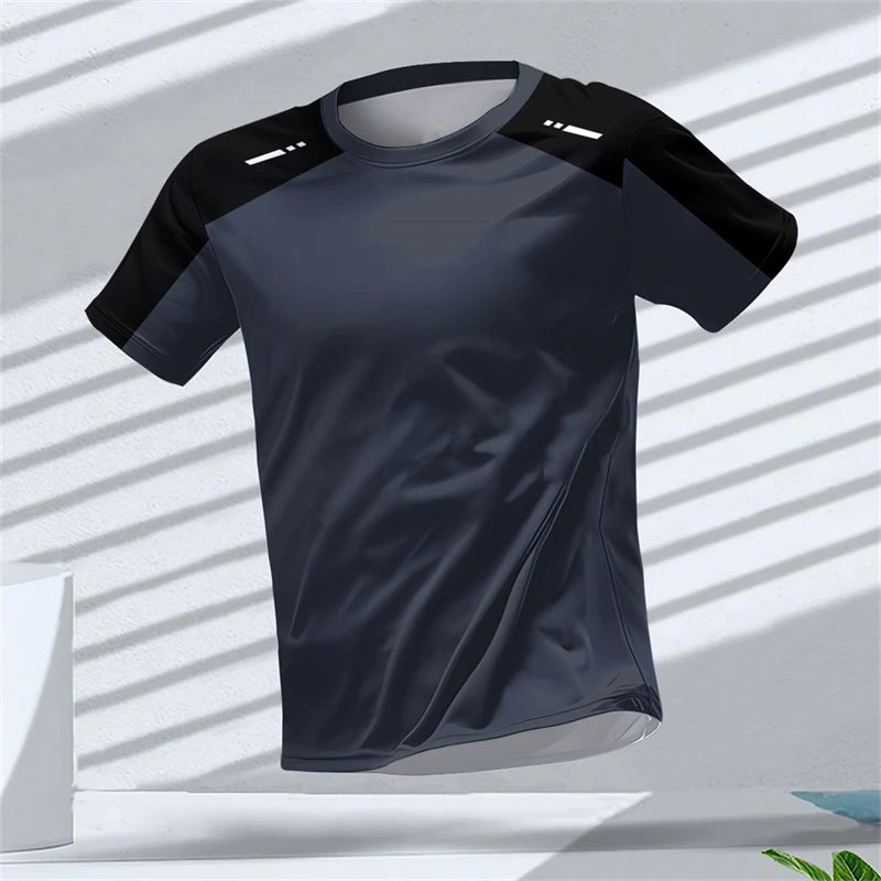 Fashion Running Sports T Shirts For Men Summer Casual Outdoor Fitness 3D Printed T-shirts Loose Quick Dry Breathable Tees Tops