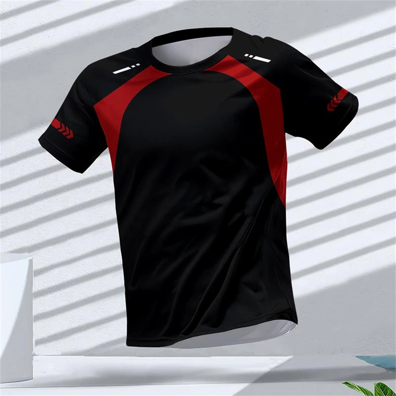 Fashion Running Sports T Shirts For Men Summer Casual Outdoor Fitness 3D Printed T-shirts Loose Quick Dry Breathable Tees Tops