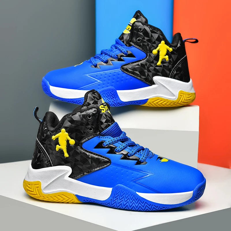 Children Basketball Shoes For Boys Girls Trainers High Top Sneakers Kids Training Shoes Outdoor Non-slip Children's Sports Shoes