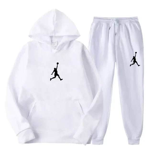 Jordan 2025 Spring/Autumn/Winter Trendy Men Women Hooded Sweatshirt+Pants Two-piece Set Outdoor Basketball Loose Warm Sportswear