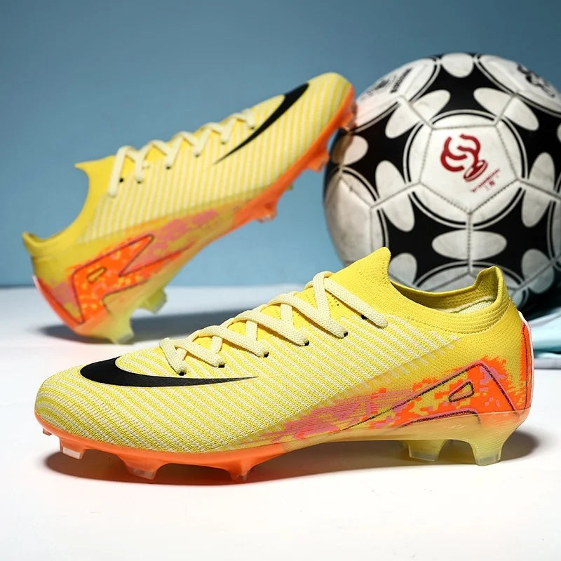 New Men Football Boots Adult Training Sport Soccer Shoes Cleats Boys Outdoor Long Spikes Non Slip Breathable Match Comfortable