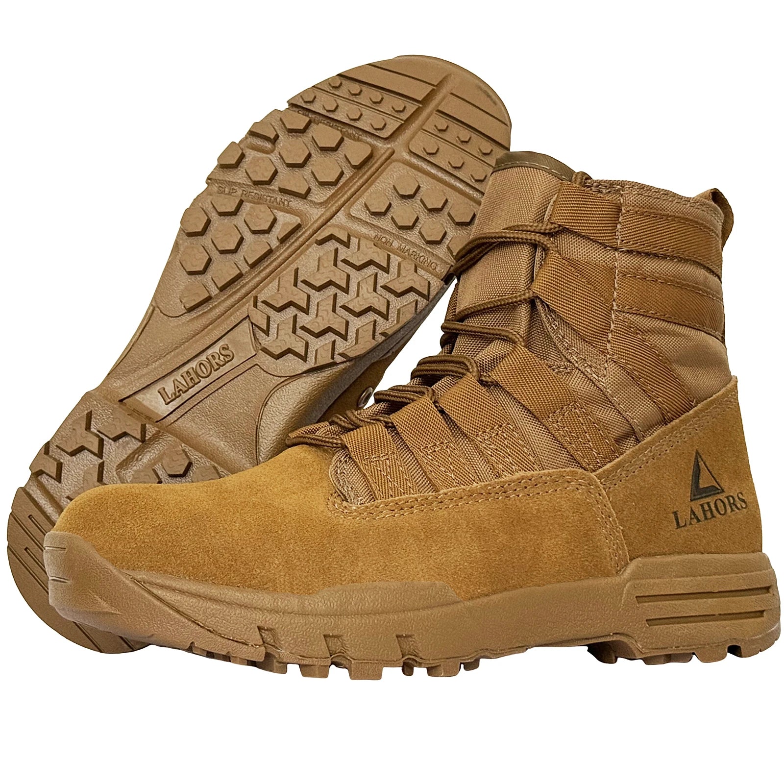 LAHORS Lightweight Suede Leather Tactical Combat Boots Men Outdoor Hiking Desert Army Shoes Breathable Male Ankle Boots Man made