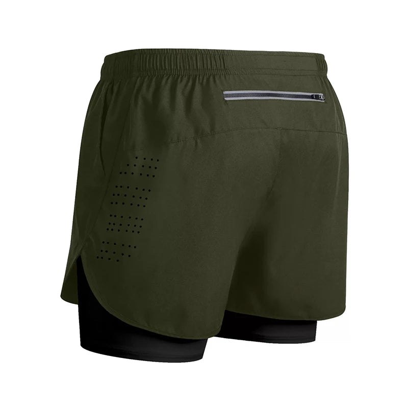 Men's Running Shorts 2025 New Release Gym Fitness 2-in-1 Exercise Summer Quick Dry Trendy Personalized Running Shorts